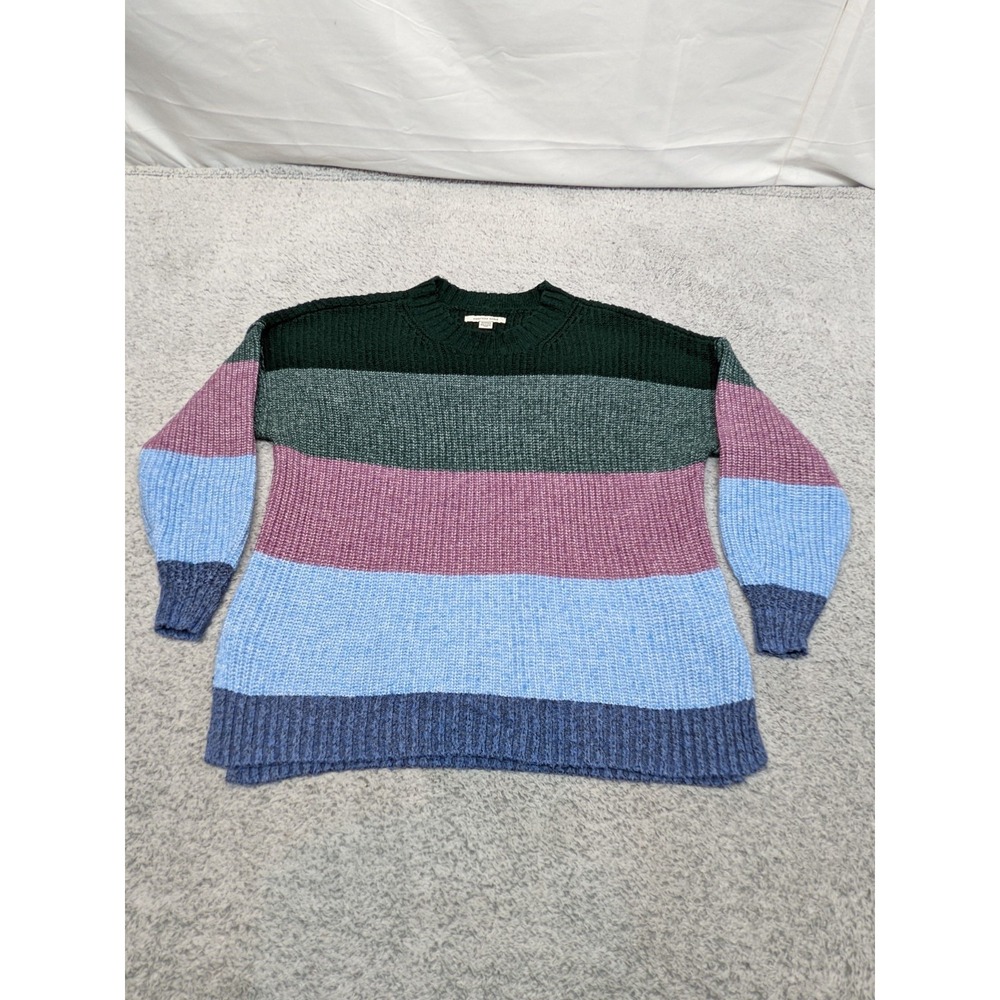 American Eagle‎ Colorblock Stripe Sweater XS Oversized Cozy Cottagecore Y2K